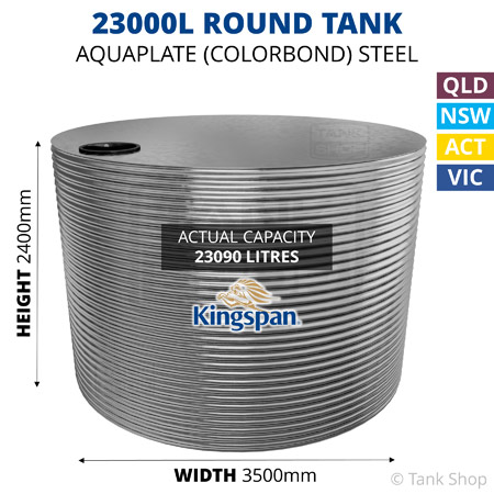 23000L Round Aquaplate Steel Tank (Kingspan)