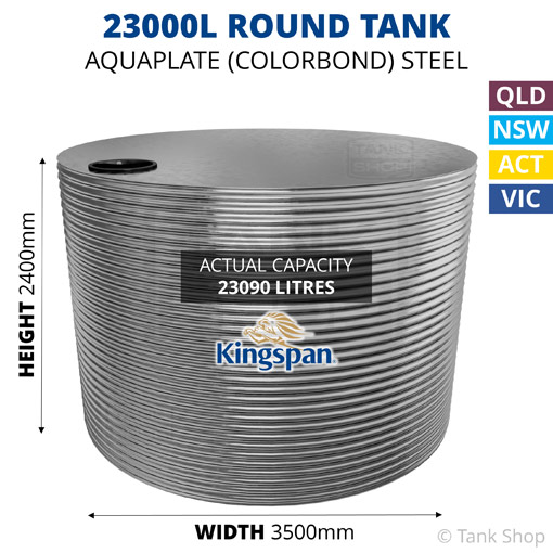 Kingspan 23000l water tank dimensions