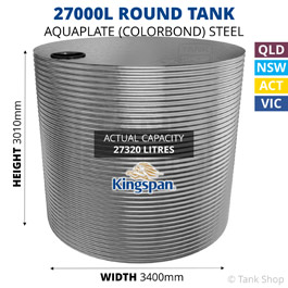 27000L Round Aquaplate Steel Tank (Kingspan)