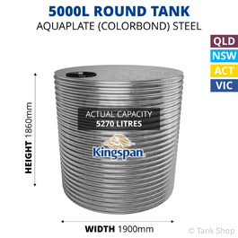 5000L Round Aquaplate Steel Tank (Kingspan)