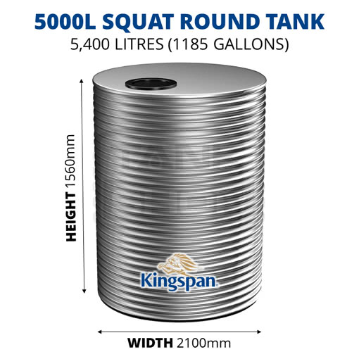 Kingspan 5000l squat water tank dimensions