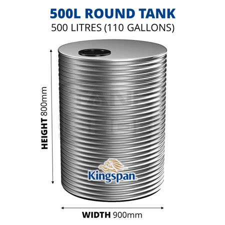 500L Round Aquaplate Steel Tank (Kingspan)