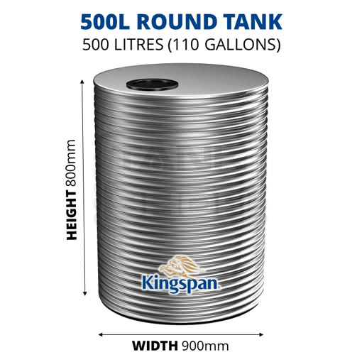 Kingspan 500l 110gal water tank dimensions