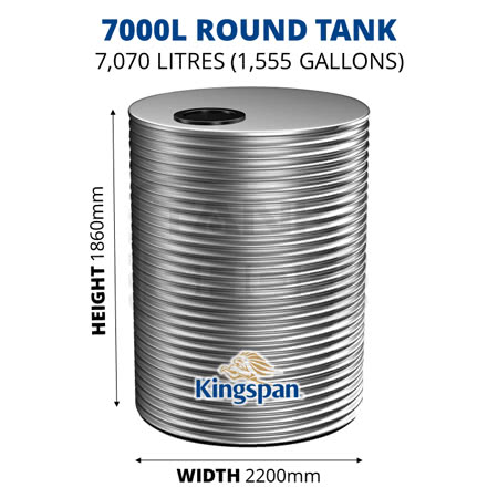 7000L Round Aquaplate Steel Tank (Kingspan)