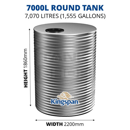 7000L Round Aquaplate Steel Tank (Kingspan)