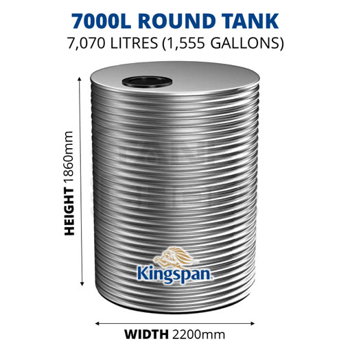 Kingspan 7000l water tank dimensions