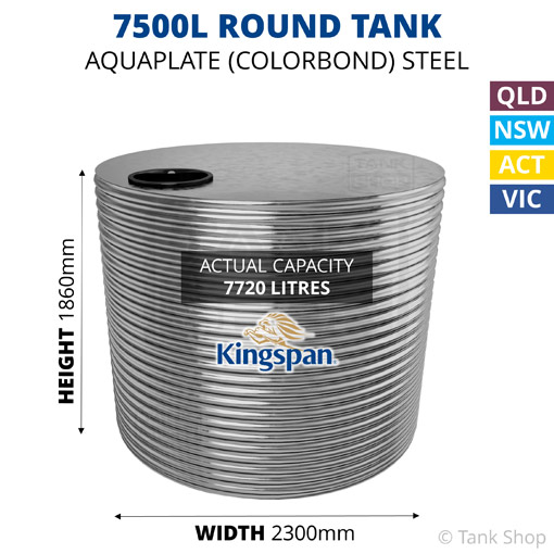 Kingspan 7500l water tank dimensions