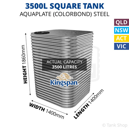 3500L Square Aquaplate Steel Tank