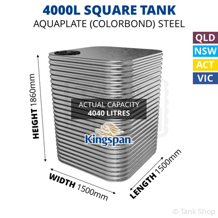 4000L Square Aquaplate Steel Tank