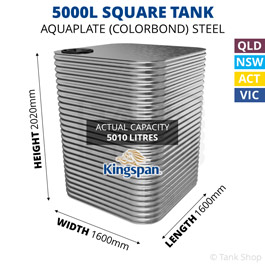 5000L Square Aquaplate Steel Tank