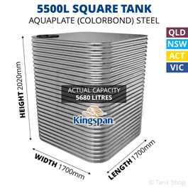 5500L Square Aquaplate Steel Tank