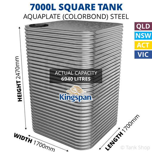 Kingspan 7000l square water tank dimensions