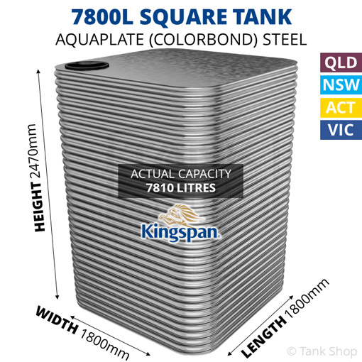 Kingspan 7800l square water tank dimensions