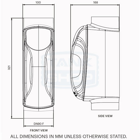 Leaf Eater Slimline Rain Head Dimensions