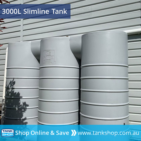 3000L Slimline Poly Tank - light grey