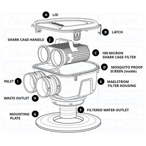 Maelstrom Shark Cage Filter RHML02 parts