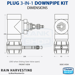 Plug 3-in-1 (GSFP02) Dimensions