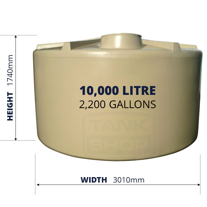 QTank 10000l 2200gal squat water tank dimensions