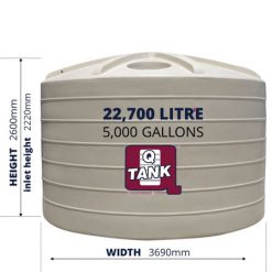 QTank 22700l 5000gal water tank dimensions