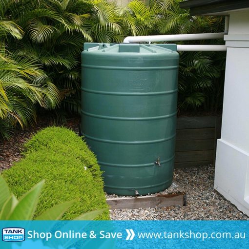 QTank 5,000 litre round tall poly tank installed (Heritage Green)