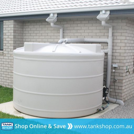 QTank 5,000 litre round squat poly tank installed (Light Grey)