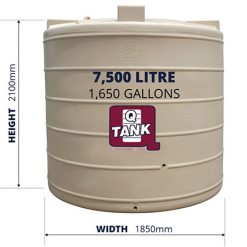 QTank 7500l 1650gal water tank dimensions