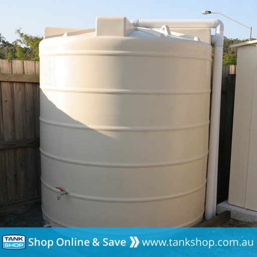QTank 7,500 litre round poly tank installed (Smooth Cream)