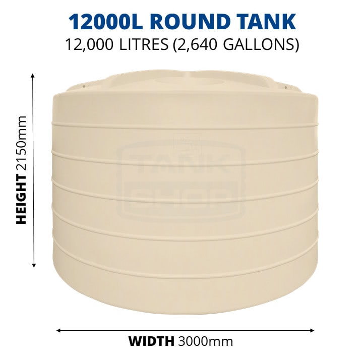 Qtank Rural 12000l Round Poly Water Tank 2640 Gal Tank Shop