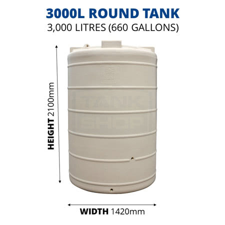 3000L Round Poly Tank (QTank)