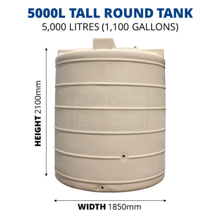 5000L Tall Round Poly Tank (QTank)