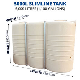 5000L Slimline Poly Tank (QTank)