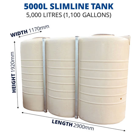 5000L Slimline Poly Tank (QTank)