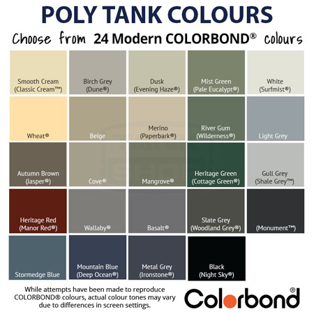 Poly Tank Colours
