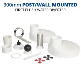 Rain Harvesting 300mm Post/Wall Mounted First Flush Water Diverter