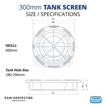 Rain Harvesting 300mm Tank Screen Inlet Filter TATS11 Specifications