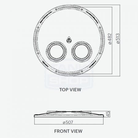 Rain Harvesting 500mm Tank Cover dimensions