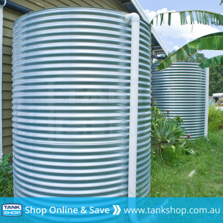 Steel rainwater tank - galvanised steel finish