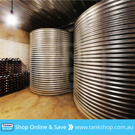 Indoor water storage with steel rainwater tanks