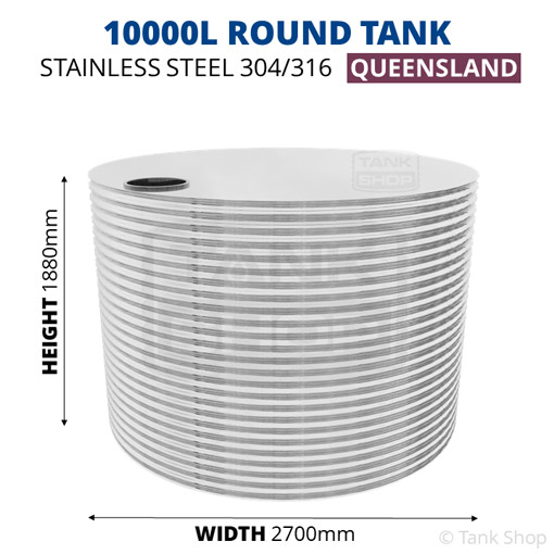 10000l round water tank dimensions