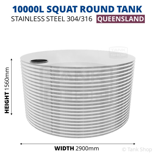 10000l squat round water tank dimensions