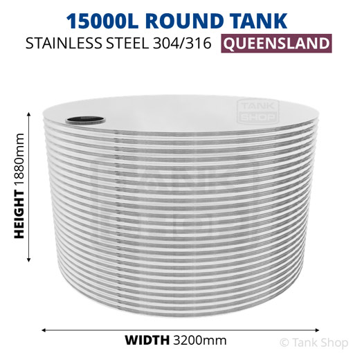 15000l round water tank dimensions