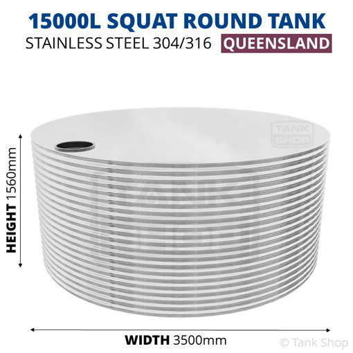 15000l squat round water tank dimensions