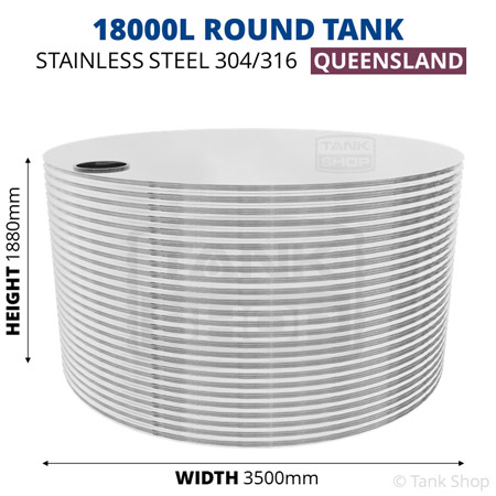 18000 Litre Round Tank Stainless Steel