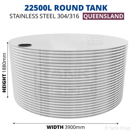 22500 Litre Round Tank Stainless Steel