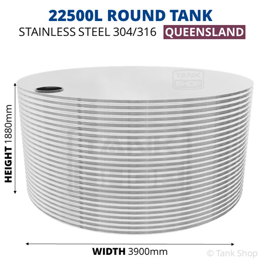 22500l round water tank dimensions