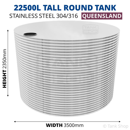 22500l tall round water tank dimensions