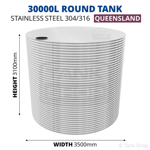 30000l round water tank dimensions
