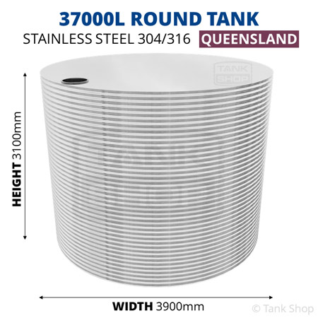 37000 Litre Round Tank Stainless Steel