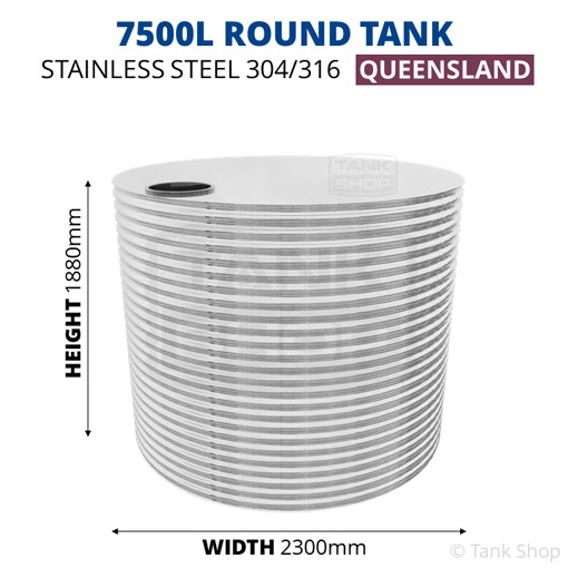 7500l round water tank dimensions