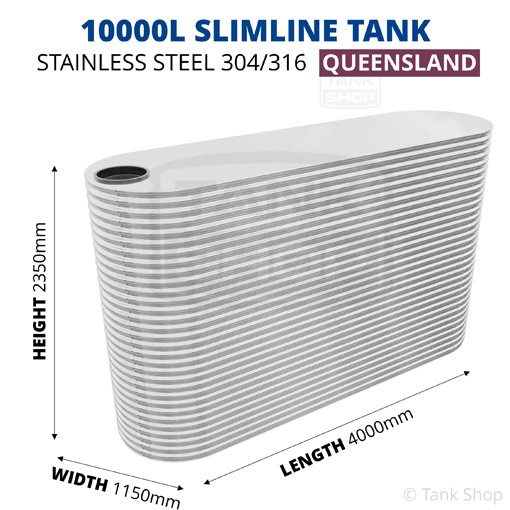 10000l slimline water tank dimensions